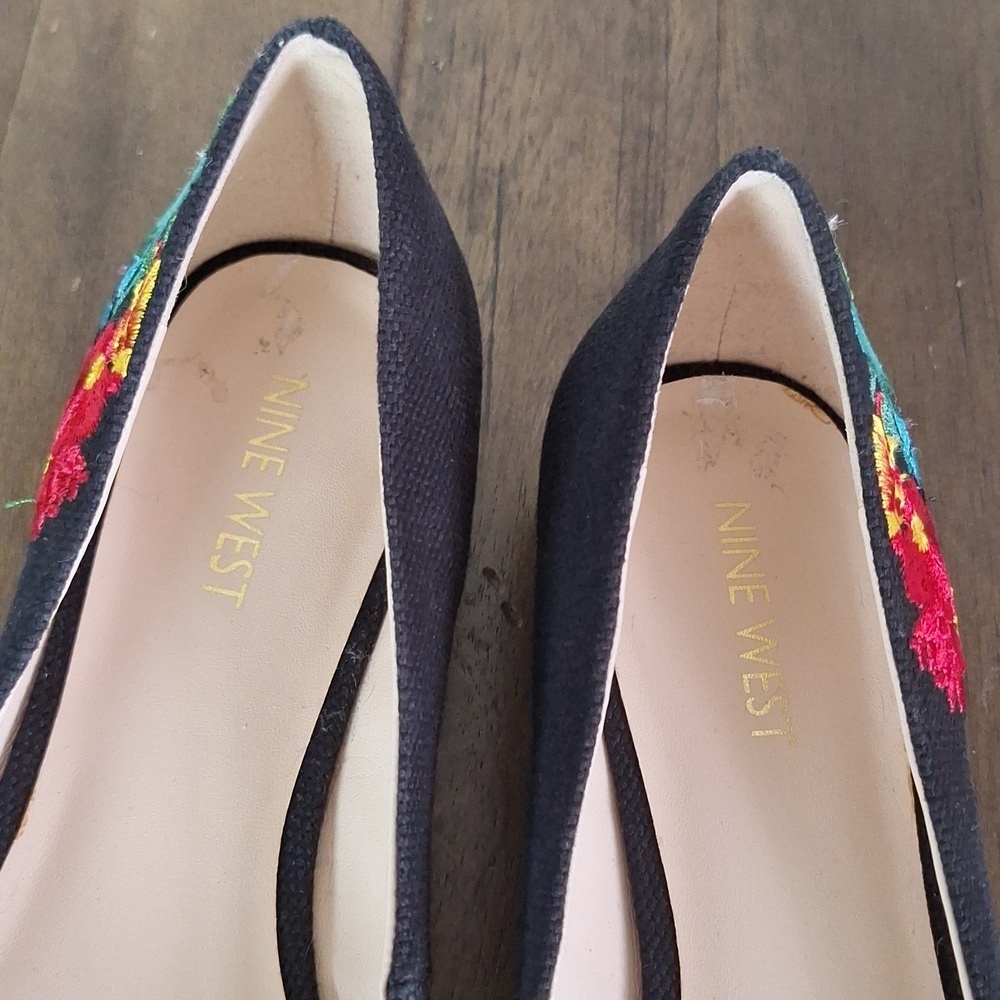 Nine West Embroidered Speakup Ballet Flats Size 7.5 - Picture 10 of 12